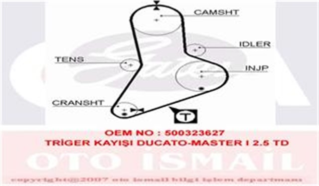 TRIGER KAYISI 153X300 PEUGEOT BOXER 2.8DTIC 97 - 00 DUCATO 2.5D/2.8D MASTER 2.5DT 89 - 98 CT989