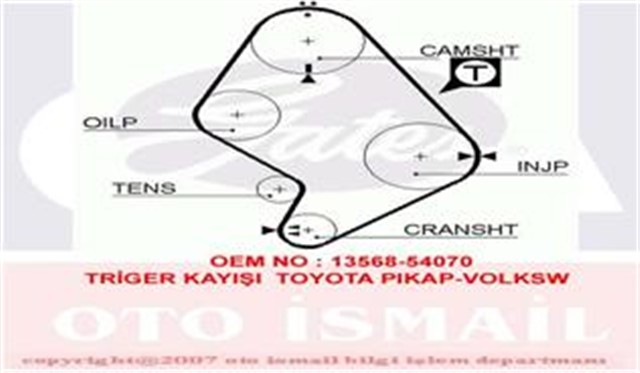 X TRIGER KAYISI 129X310 TOYOTA HILUX 2.4D 8V 88 - 05 2.8D 8V 94 - 01 LANDCRUISER 2.4D TARO 2.4D C