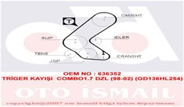 TRIGER KAYISI 136X254 COMBO1.7 DZL 98 - 02 GD136HL254 CT748