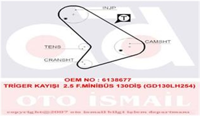 TRIGER KAYISI 130X254 TRANSIT V83 T12 - T15 91 98