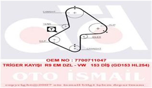 X TRIGER KAYISI 153X254 R9 EM DZL - VW 153 DIS GD153 HL254 CT596