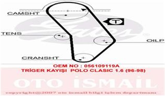 TRIGER KAYISI 121X180 CADDY 95 - 97 - GOLF 1.6 74 - 92 - PASSAT 73 - 88 - AUDI - PORSCHE 924 2.0 8V CT637