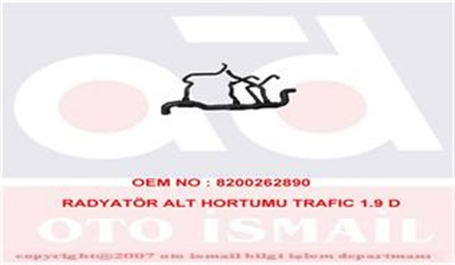 1771 RADYATOR ALT HORTUMU TRAFIC 1.9 D