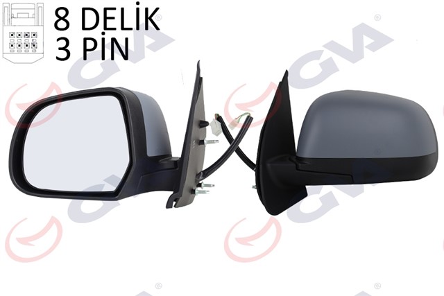 DIS DIKIZ AYNASI SOL MICRA 10 ELEKTRIKLI ASTARLI KONVEKS 3 FIS VM - 223EHPL