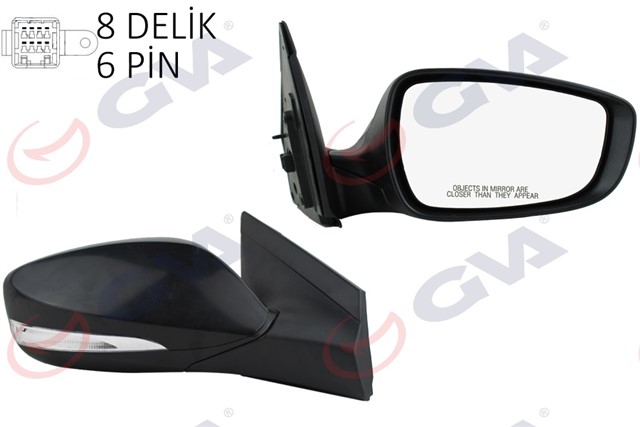 DIS DIKIZ AYNASI SAG BLUE 12 ELEKTRIKLI ISITMALI SINYALLI SIYAH KAPAK KONVEKS 6 FIS VM - 6451NEHR