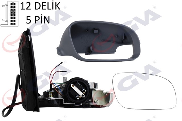 DIS DIKIZ AYNASI SAG TOURAN 03 ELEKTRIKLI ISITMALI SINYALLI ASTARLI KONVEKS 6 FIS VM - 374EHPR