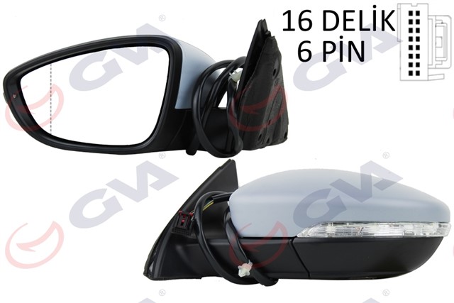 DIS DIKIZ AYNASI SOL PASSAT 11 ELEKTRIKLI ISITMALI SINYALLI ASTARLI ASFERIK 6 FIS VM - 6194EHPAL