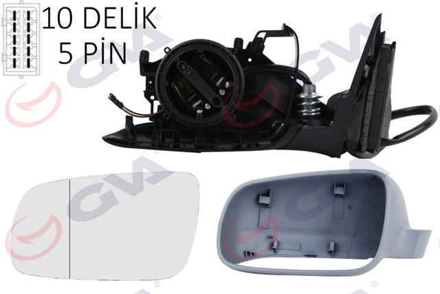 DIS DIKIZ AYNASI SOL PASSAT 97 ELEKTRIKLI ISITMALI ASTARLI KONVEKS 5 FIS VM - 189AL