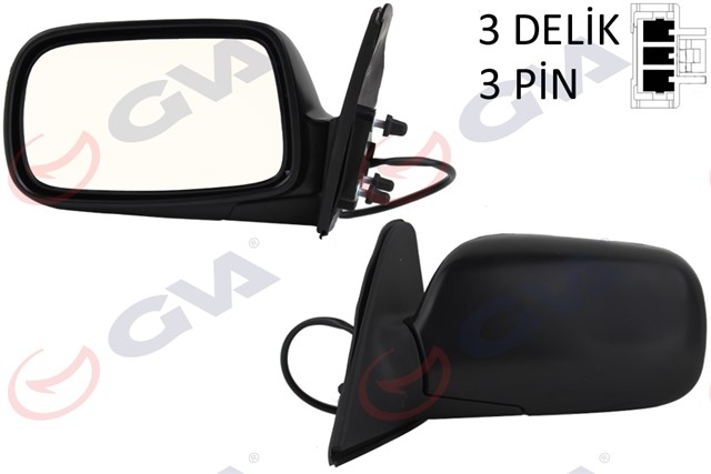 DIS DIKIZ AYNASI SOL COROLLA 97 ELEKTRIKLI ISITMALI KONVEKS 3 FIS VM - 278EL