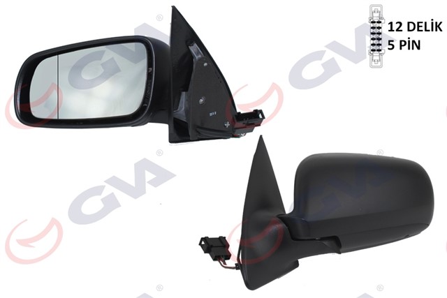 DIS DIKIZ AYNASI SOL FABIA 98 ELEKTRIKLI ISITMALI ASFERIK 5 FIS VM - 604EHAL