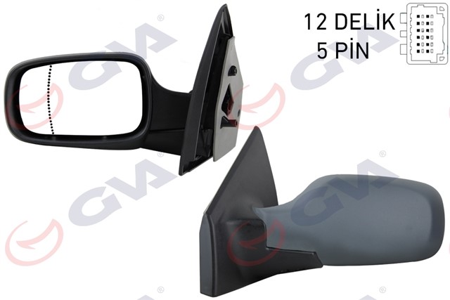 DIS DIKIZ AYNASI SOL CLIO 06 ELEKTRIKLI ISITMALI ASTARLI ASFERIK 5 FIS VM - 6136EHAL