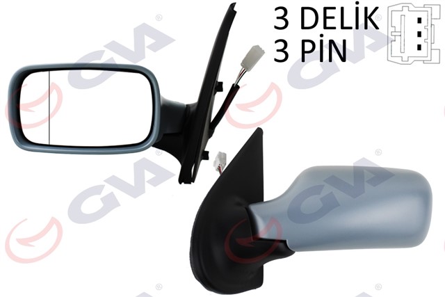 DIS DIKIZ AYNASI SOL PALIO 98 ELEKTRIKLI ISITMALI ASTARLI KONVEKS 3 FIS VM - 155EP - 5DL