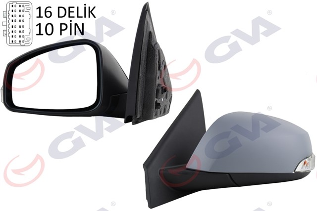 DIS DIKIZ AYNASI SOL LAGUNA 07 ELEKTRIKLI ISITMALI SINYALLI KATLANIR ASTARLI ASFERIK MAVI CAM 10 FIS VM - 6134EBSAL