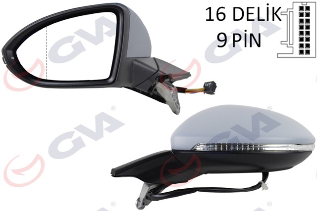 DIS DIKIZ AYNASI SOL GOLF 13 ELEKTRIKLI ISITMALI KATLANIR SINYALLI ASTARLI ASFERIK 8 FIS VM - 6187EBPAL