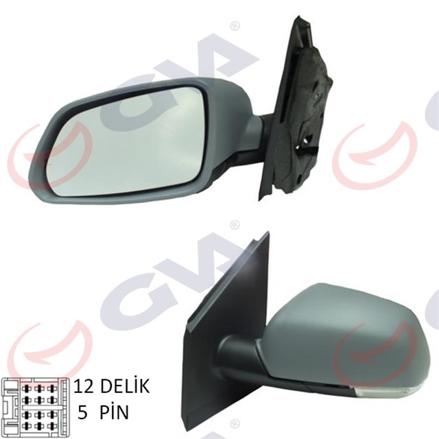 DIS DIKIZ AYNASI SOL POLO 05 ELEKTRIKLI ISITMALI SINYALLI ASTARLI ASFERIK 5 FIS VM - 377EHPAL