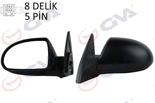 DIS DIKIZ AYNASI SOL ELANTRA 04 ELEKTRIKLI ISITMALI SIYAH KAPAK KONVEKS