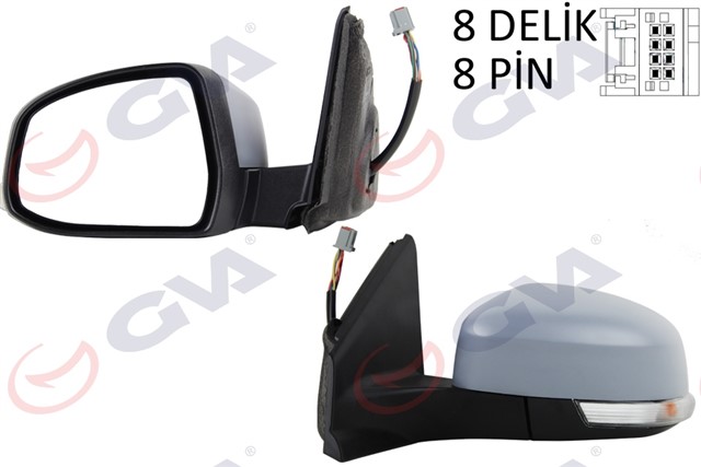 DIS DIKIZ AYNASI SOL MONDEO 13 ELEKTRIKLI ISITMALI KATLANIR SINYALLI ASFERIK ASTARLI 8 FIS VM - 6323NEBAL