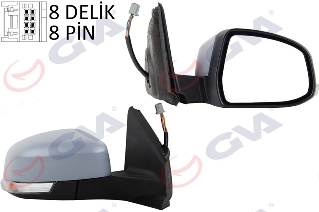 DIS DIKIZ AYNASI SAG MONDEO 13 ELEKTRIKLI ISITMALI KATLANIR SINYALLI ASFERIK ASTARLI 8 FIS VM - 6323NEBAR