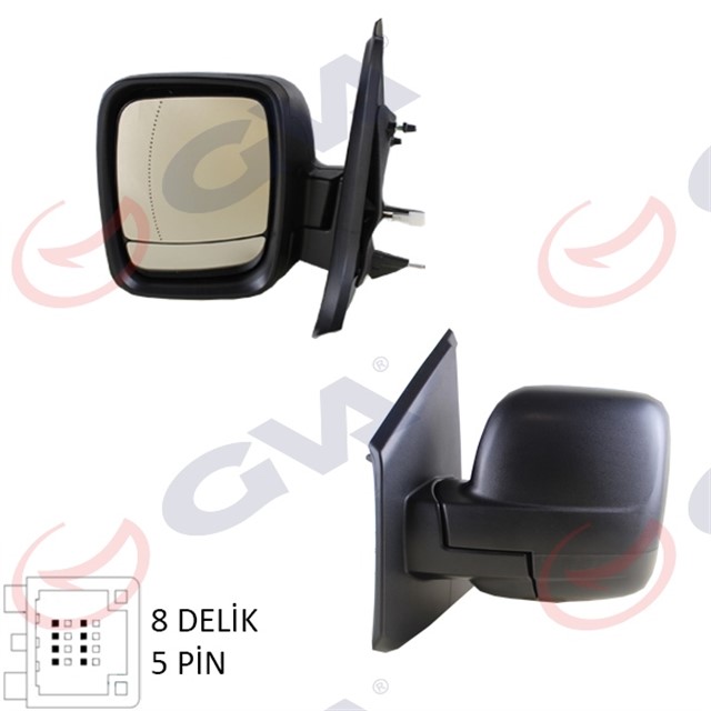 DIS DIKIZ AYNASI SOL TRAFIC - VIVARO 14 ELEKTRIKLI ISITMALI DESENLI ASFERIK 5 FIS VM - 976EHAL