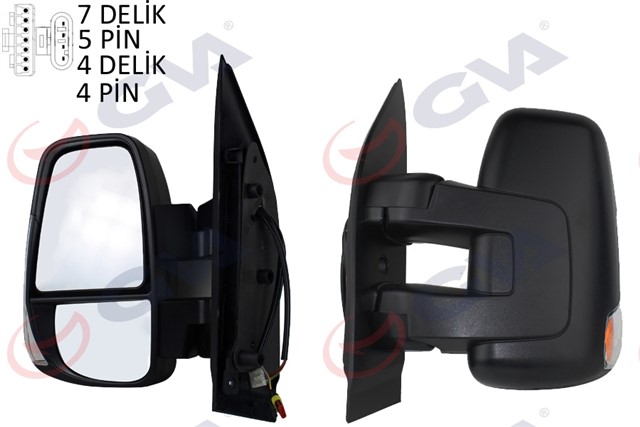 DIS DIKIZ AYNASI SOL DAILY 14 ELEKTIRIKLI ISITMALI SINYALLI DESENLI KONVEKS VM - 6852EHSL