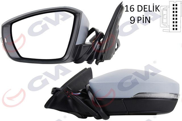 DIS DIKIZ AYNASI SOL OCTAVIA 13 ELEKTRIKLI ISITMALI KATLANIR C.AYDINLATMALI SINYALLI ASTARLI ASFERIK