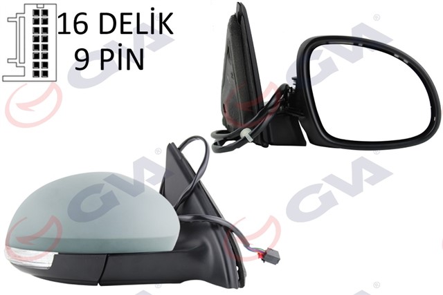 DIS DIKIZ AYNASI SAG TIGUAN 09 ELEKTRIKLI ISITMALI KATLANIR C.AYDINLATMALI HAFIZALI SINYALLI ASTARLI KONVEKS VM - 383NEBCR