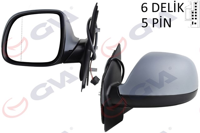 DIS DIKIZ AYNASI SOL AMAROK 09 ELEKTRIKLI ISITMALI ASTARLI ASFERIK 5 FIS VM - 6190EHPAL