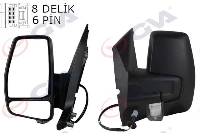 DIS DIKIZ AYNASI SOL TRANSIT CUSTOM V362 12 17 ELEKTIRIKLI ISITMALI SINYALLI