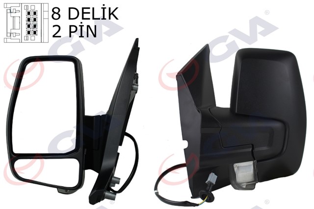 DIS DIKIZ AYNASI SAG TRANSIT CUSTOM V362 12 MEKANIK DESENLI SINYALLI KONVEKS
