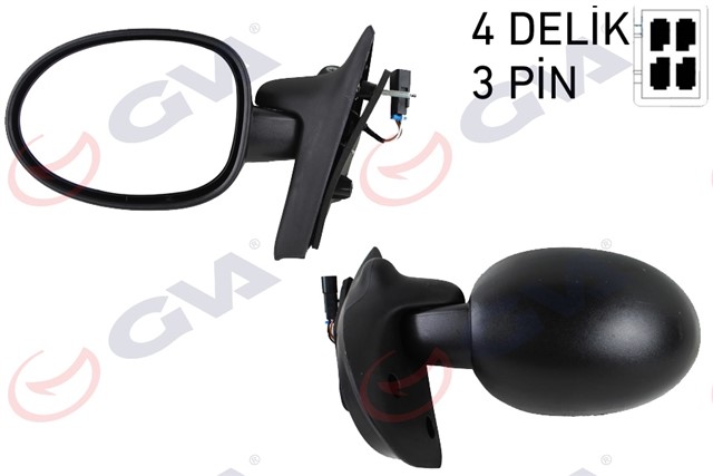 DIS DIKIZ AYNASI SOL TWINGO I 90 - 02 ELEKTRIKLI KONVEKS VM - 128L