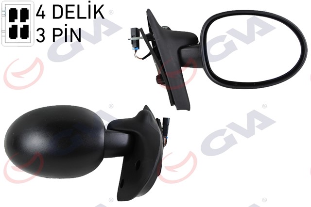 DIS DIKIZ AYNASI SAG TWINGO I 90 - 02 ELEKTRIKLI KONVEKS VM - 128R