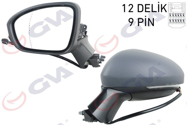 DIS DIKIZ AYNASI SOL ELEKTRIKLI ISITMALI SINYALLI KATLANIR ASTARLI ASFERIK CLIO V 19 - 12H9P