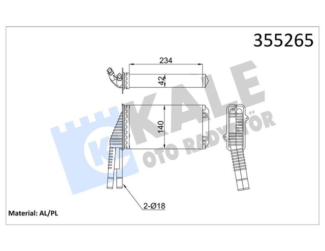 KALORIFER MEKANIK CITROEN C1 - C1 II - PEUGEOT 107 - TOYOTA AYGO KALORIFER