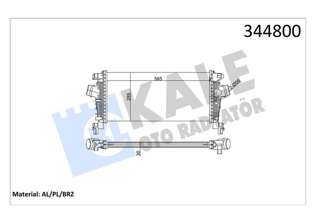 TURBO RADYATORU INTERCOOLER ASTRA J - CRUZE J305 AL/PL/BRZ 565X280X30