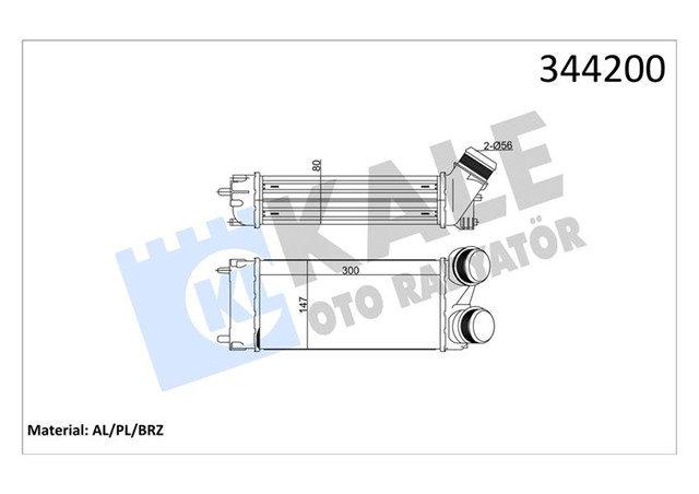 X TURBO RADYATORU INTERCOOLER C4 - C4 PICASSO - P308 - P3008 - P5008 AL/PL/BRZ 300X147X76