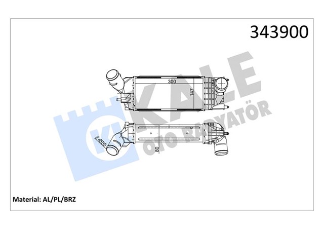 TURBO RADYATORU INTERCOOLER CITROEN C5 HDI 05 AL/PL/BRZ 300X147X76