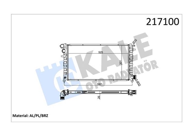 RADYATOR SAXO 96 - 01 106 96 1.5D AC KLIMASIZ MEK 529X286X24 1 SIRA ALB SISTEM