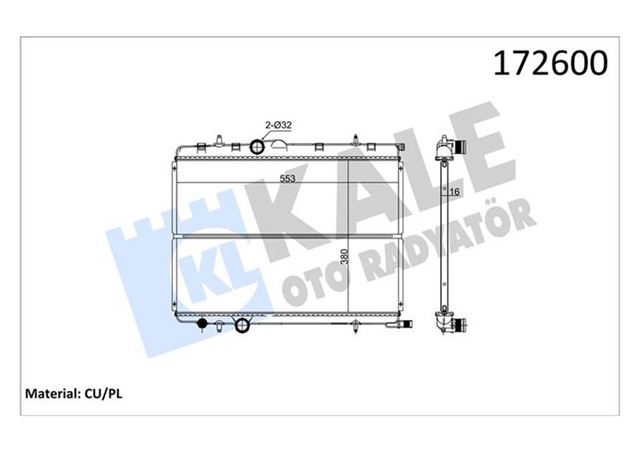 RADYATOR P307 1.4IE - XSARA 2.0 IE 1 SIRA CU PL SISTEM
