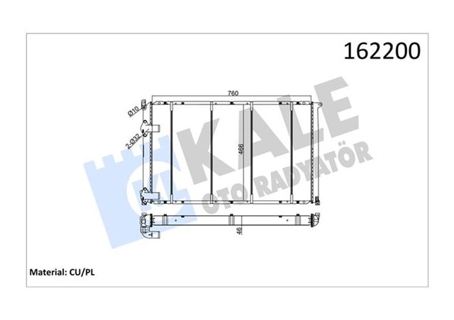 RADYATOR MASTER II - MOVANO 2.5D 98 - 01 S8U KLIMASIZ MEK 760X466X34 2 SIRA CU PL SISTEM