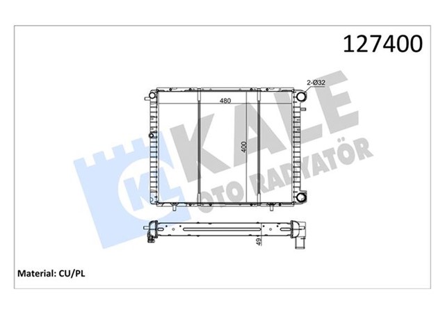RADYATOR R19 1.9D - 1.7D MEK 480X400X49 2 SIRA PA SISTEM