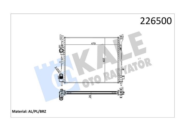 RADYATOR CLIO II - SYMBOL II 1.5DCI AC MEK 479X414X27