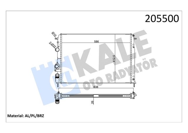 RADYATOR MGN I 96 SCENIC 00 - 03 2.0 16V - 1.9D AC MEK 585X377.5X34 1 SIRA ALB SISTEM