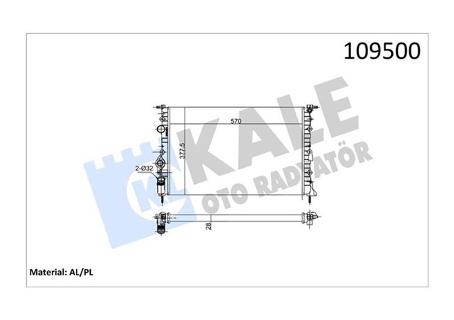 RADYATOR MGN 1.6I - 2.0I 96 - 99 - 2.0I 99 SCENIC I 1.9DTI - DCI 99 - 03 KLIMASIZ MEK 570X358X22