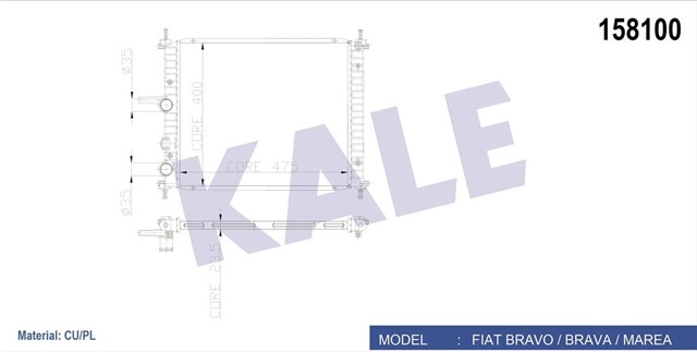 RADYATOR BRAVO - BRAVA - MAREA 1.4I - 1.6I 1 SIRA CU PL SISTEM