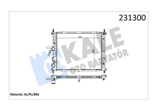 RADYATOR BRAVO - BRAVA - MAREA 1.2 - 1.4 - 1.6 6V AC MEK 475X414.5X34 1 SIRA ALB SISTEM