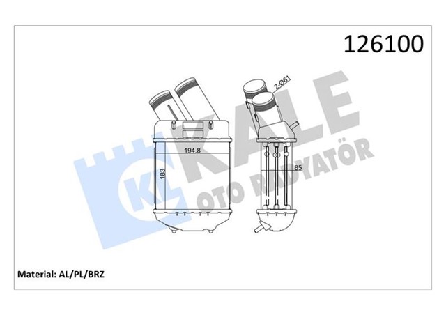 TURBO RADYATORU INTERCOOLER MGN I 1.9DZL 204X184X85 AL AL SISTEM