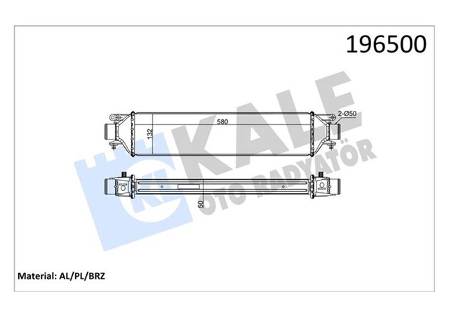 TURBO RADYATORU INTERCOOLER LINEA 1.4JTD 580X132X50 AL AL SISTEM