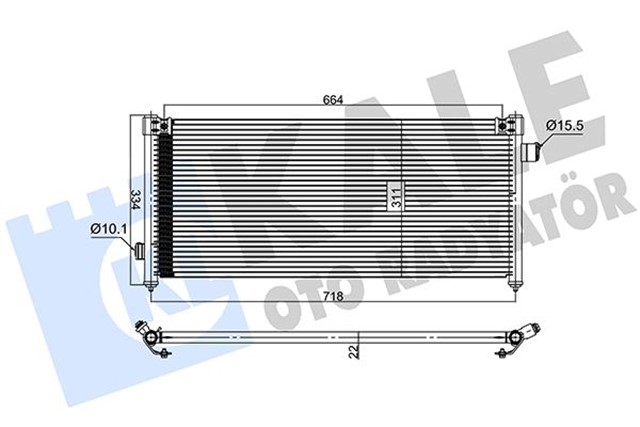 KLIMA KONDENSERI SUBARU LEGACY II AL - AL 720X308X16