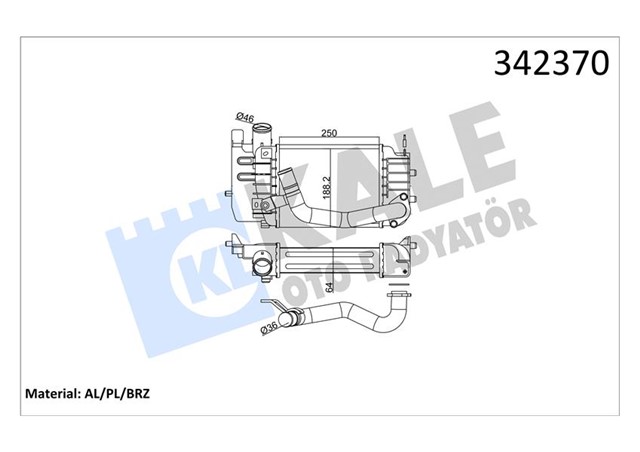 TURBO RADYATORU INTERCOOLER TOYOTA TREZIA - URBAN CRUISER - VERSO S AL - PL - BRZ