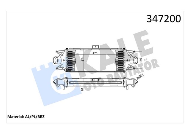 TURBO RADYATORU INTERCOOLER IVECO DAILY III - IV - V AL - PL - BRZ 475X187X64